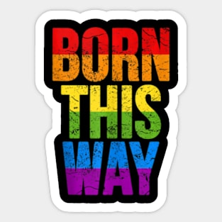 Pride Parade Born This Way Lgbtq Rainbow Flag Colors Sticker